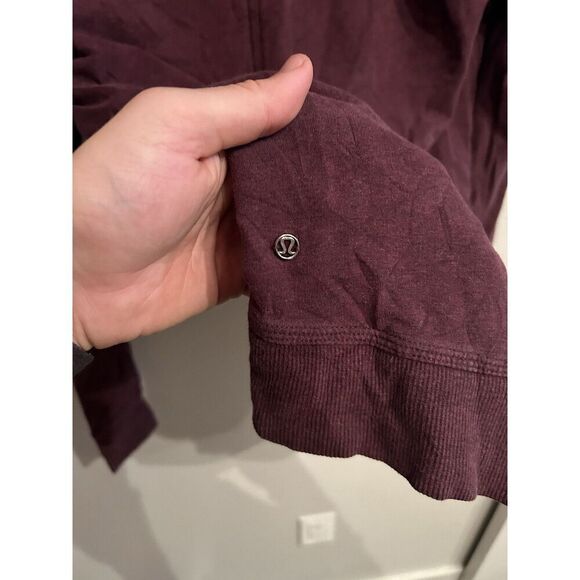 Lululemon Pullover Women’s 4 Maroon Long Sleeve Stress Less Funnel Neck Hoodie - Picture 6 of 7